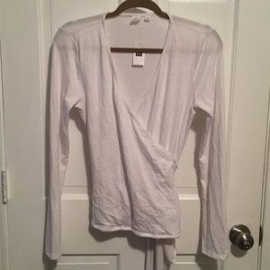 Cross body long sleeve top